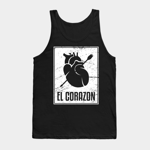 El Corazon | Loteria Mexican Tarot Card Tank Top by MeatMan